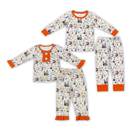 Matching Baby girls boys Halloween cartoon outfits pajamas clothing