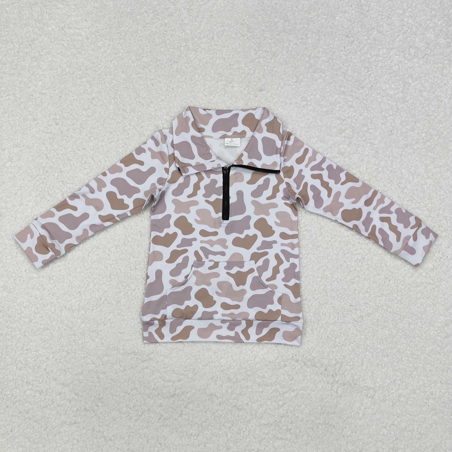 BT1040 baby boys long sleeve camo pullover