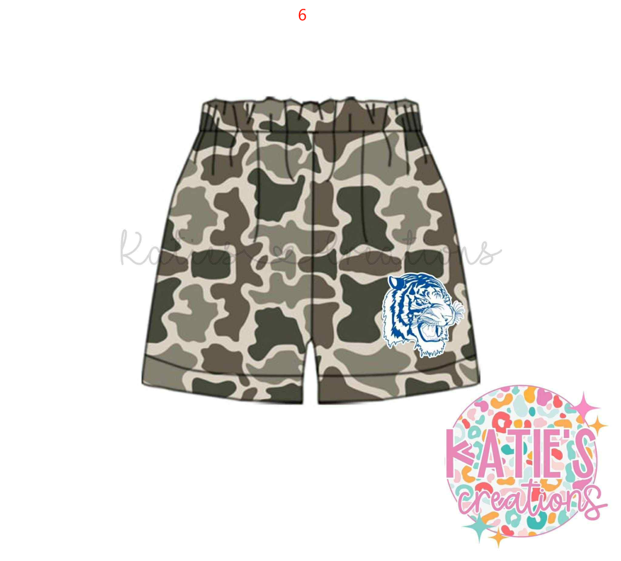 MOQ 3 Custom design boys camo shorts
