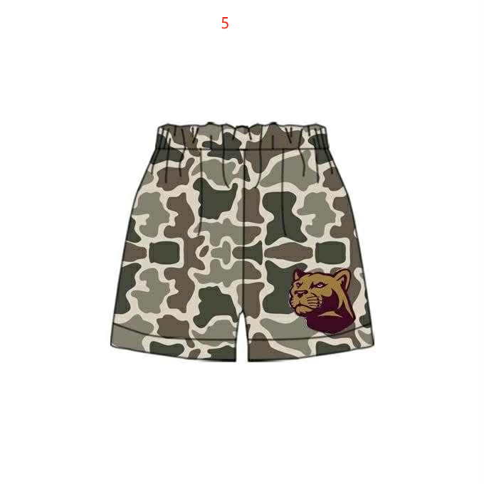 MOQ 3 Custom design boys camo shorts