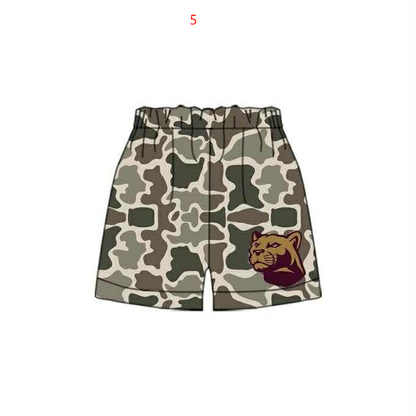 MOQ 3 Custom design boys camo shorts