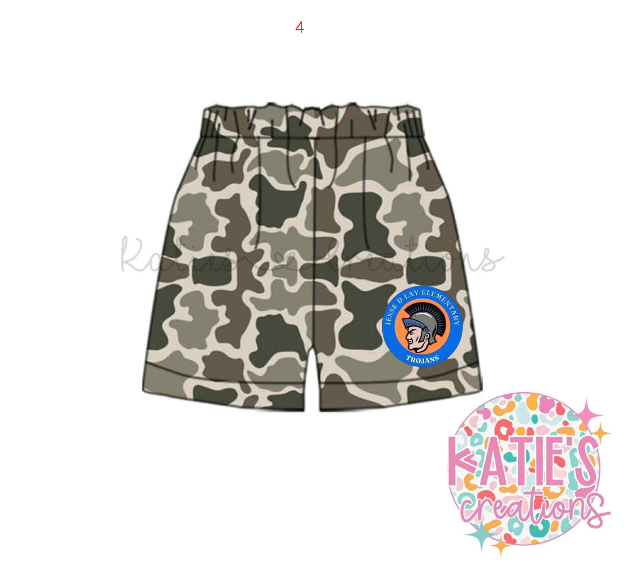 MOQ 3 Custom design boys camo shorts