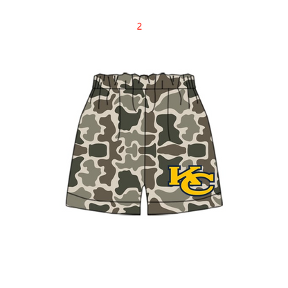 MOQ 3 Custom design boys camo shorts