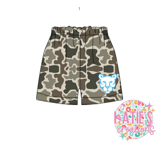 MOQ 3 Custom design boys camo shorts