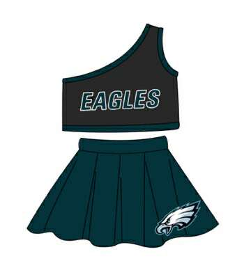 No MOQ Group Custom design girls EAGLES top skirt girls team outfits （Deadline Aug.1th ）