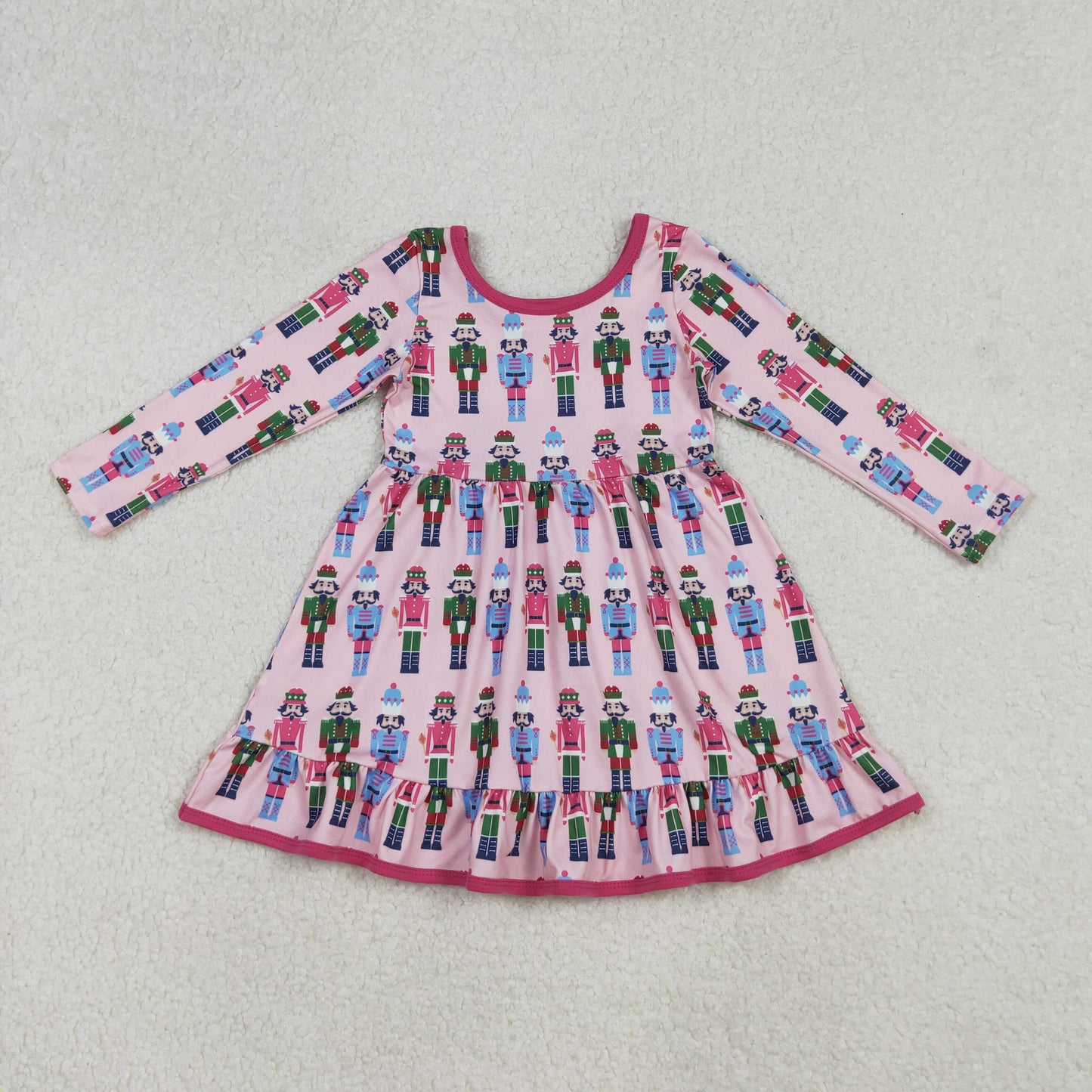 GLD1280 girls Soldier pink long sleeve Dress