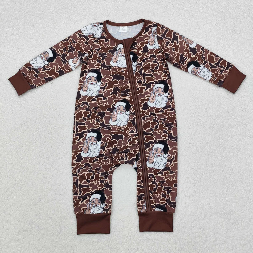 Matching Baby girls boys Christmas camo brown clothing