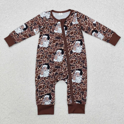 Matching Baby girls boys Christmas camo brown clothing