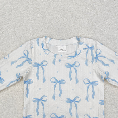 GLP2143 Girls blue bows outfits