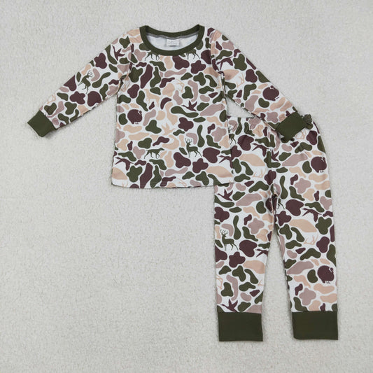 BLP1234 toddler boy clothes hunting camo boy winter pajamas