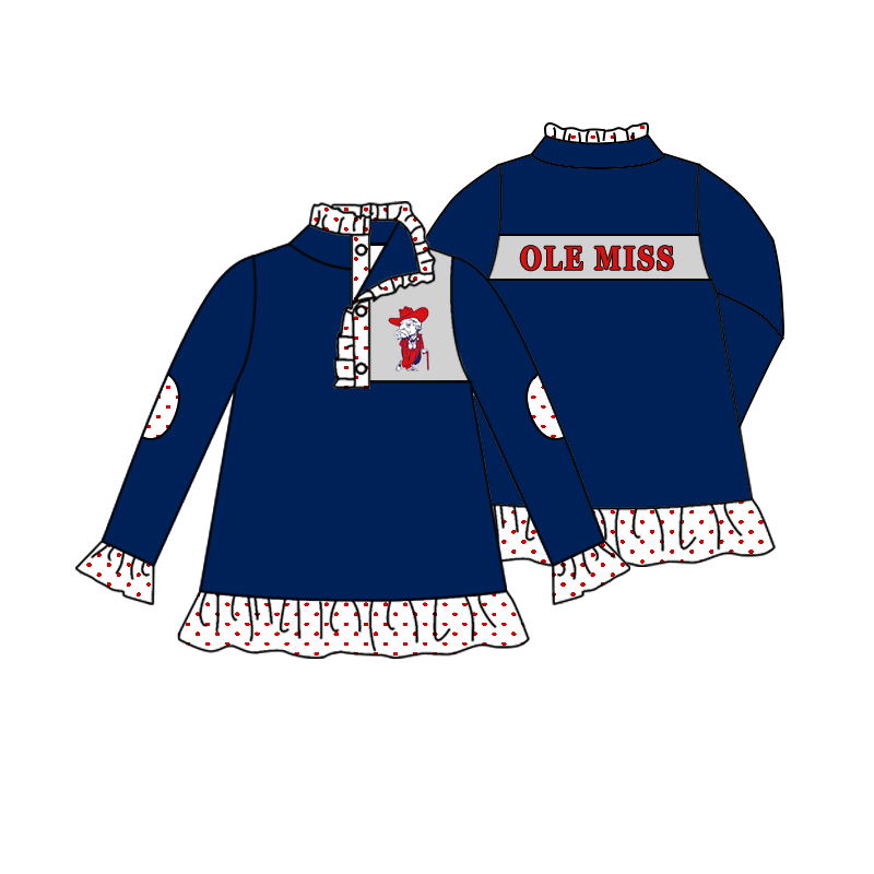 No MOQ Group Custom design Girls OLE MISS Pullover