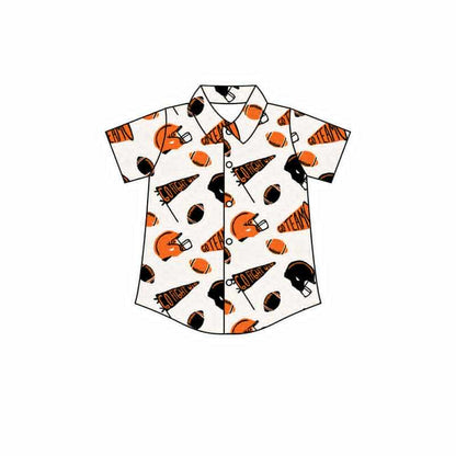MOQ 3 Custom baby boys orange shirt top