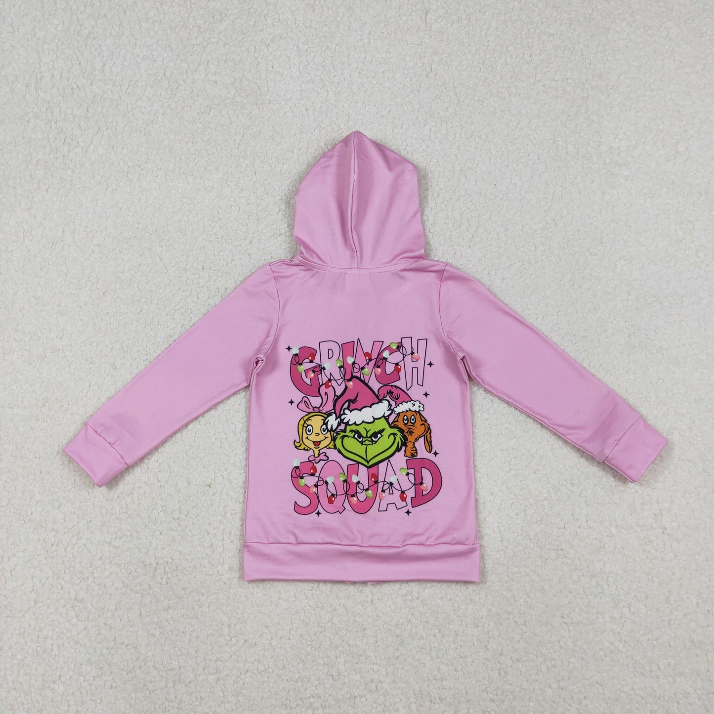 GT1142 baby girls Christmas rose  hoodies zipper top
