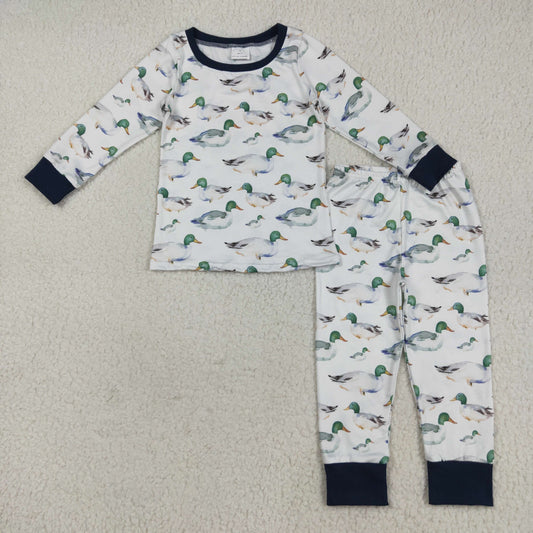 BLP1121  baby Boys duck green pajamas