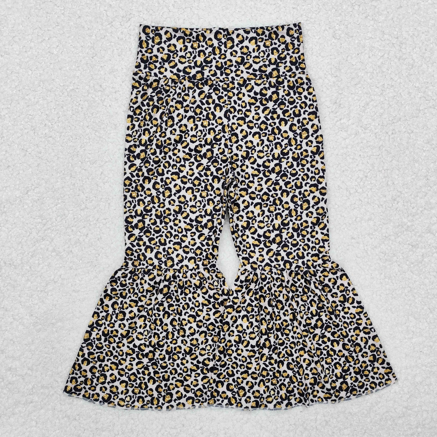 P0460 Girls long leopard bell-bottom pant