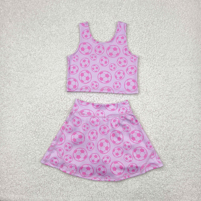 GSD1468 Girls pink soccer yoga Dress