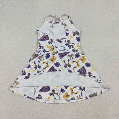 GSD2781 girls purple CHEER derss yoga