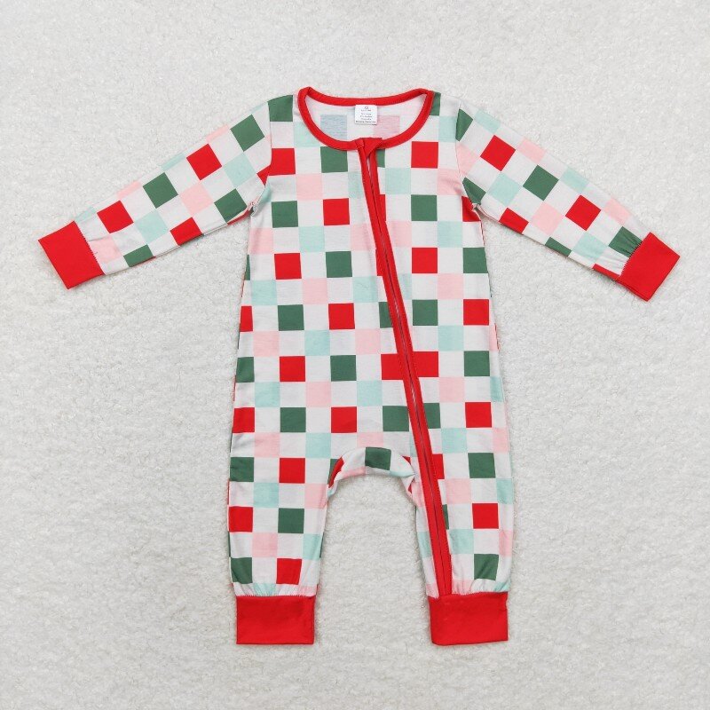 Family Matching Adult Baby Christmas red green checkered clothes
