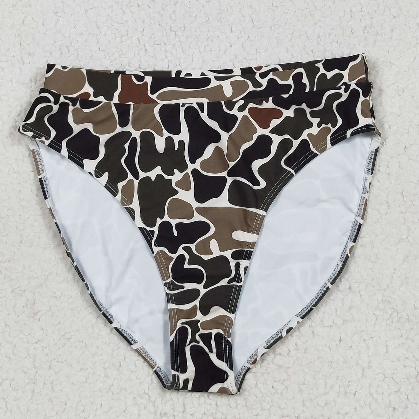 S0567 Adult women black green camo swimsuit
