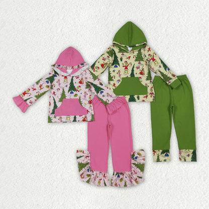 Matching Baby boys girls cartoon hooded outfits