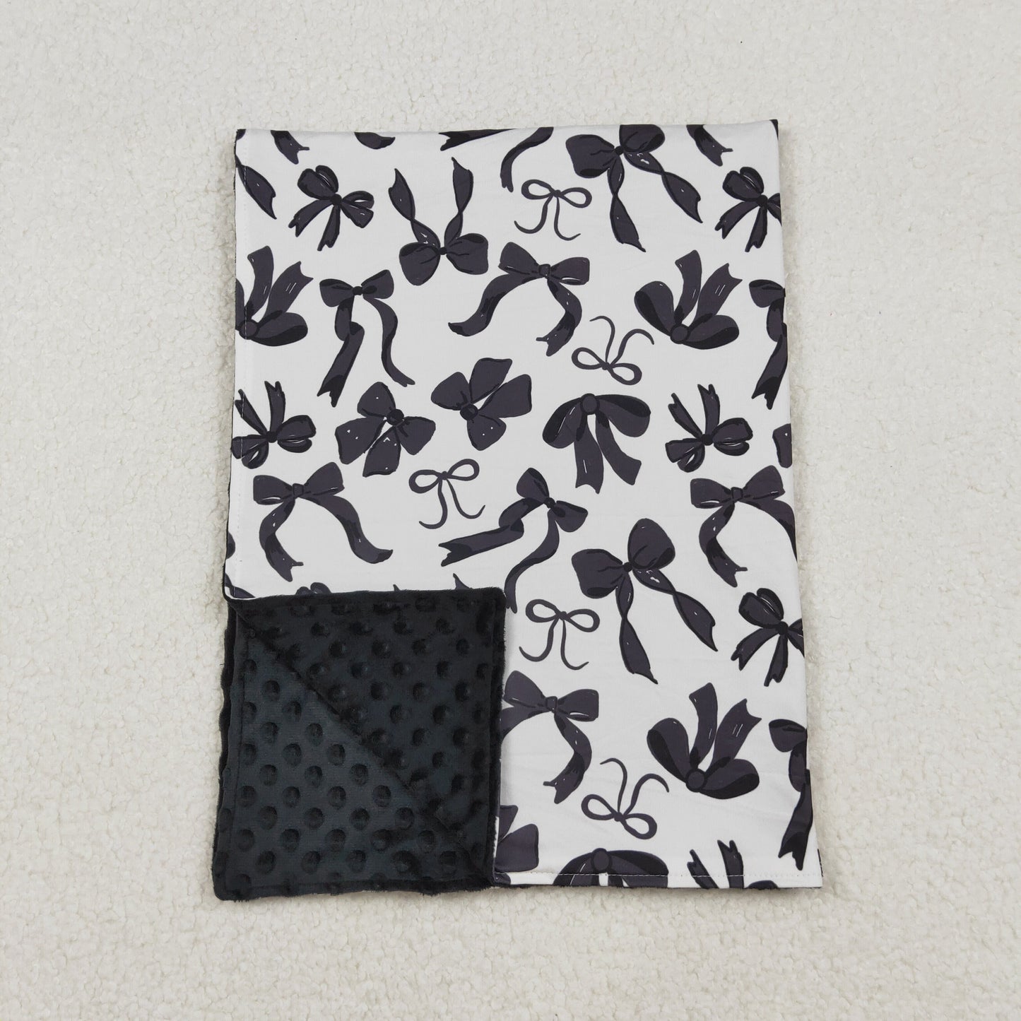 BL0217 Baby black bow Blankets