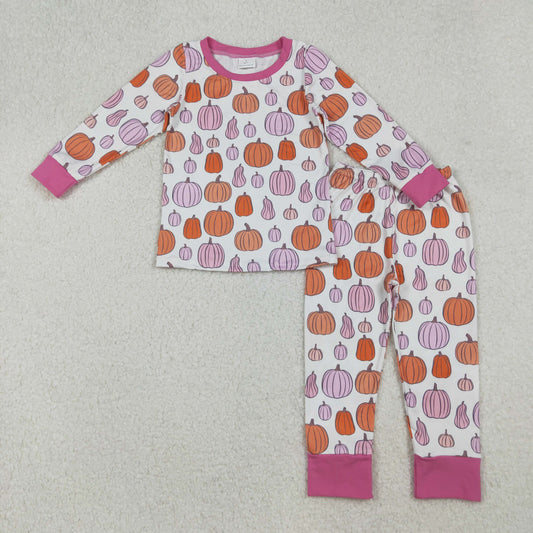 GLP2702 baby girls Halloween pumpkin pajamas