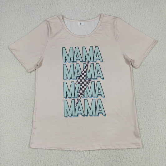 GT1019 Adult women short sleeve MAMA'S lightning shirt top