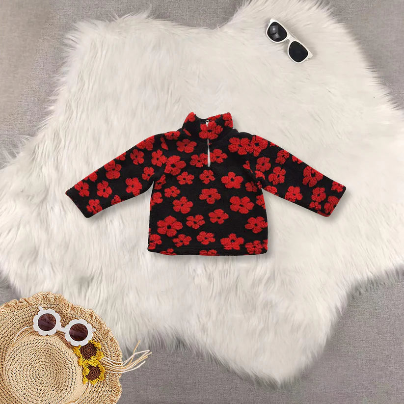Matching Baby girls colorful flower zipper coat