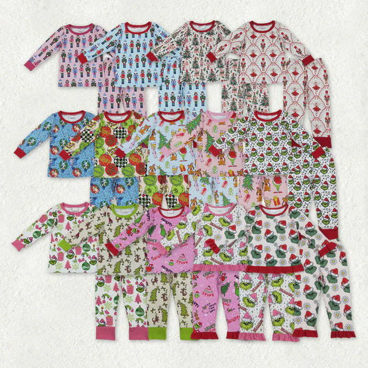 Matching Baby girls Christmas cartoon long sleeves pajamas