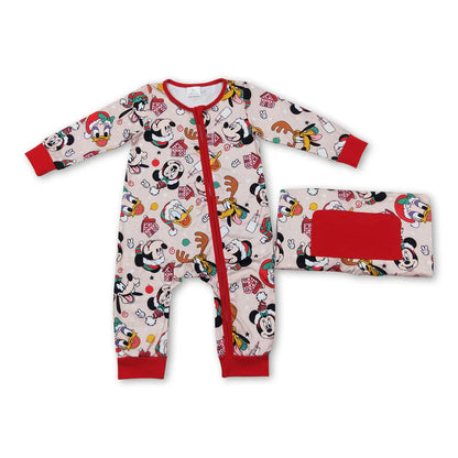 Matching Baby girls boys Christmas cartoon romper pajamas