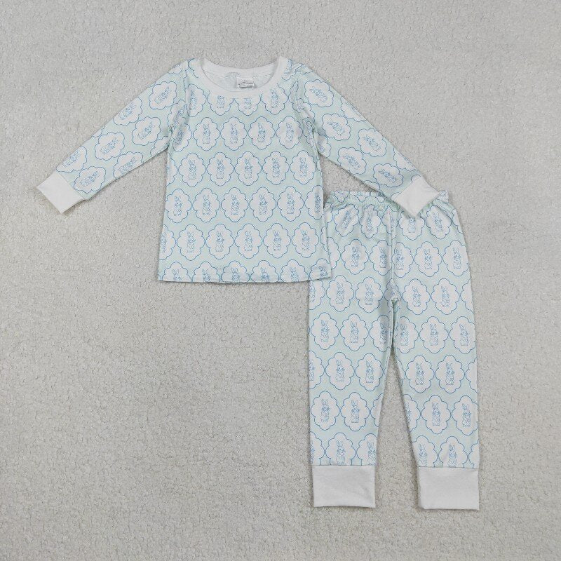 Matching Girls boys Easter pink blue long sleeve pajamas
