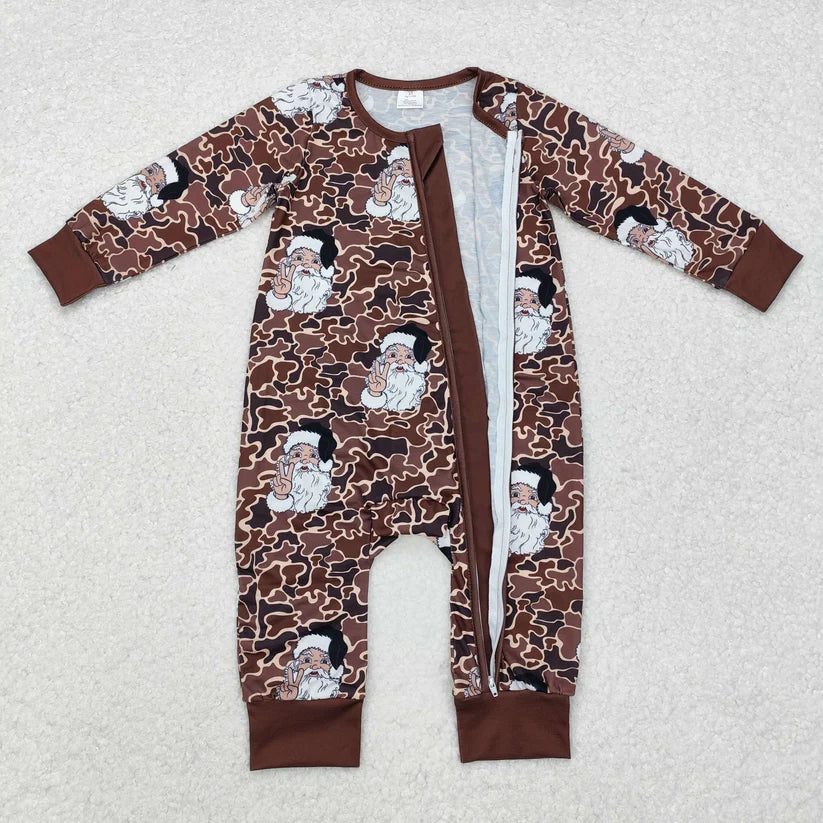 Matching Baby girls boys Christmas camo brown clothing