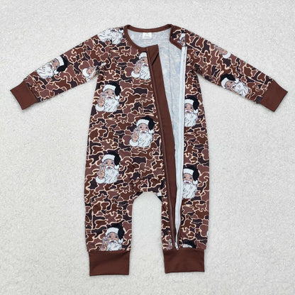 Matching Baby girls boys Christmas camo brown clothing