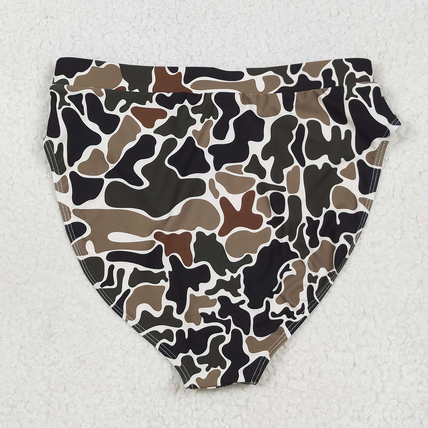 S0567 Adult women black green camo swimsuit