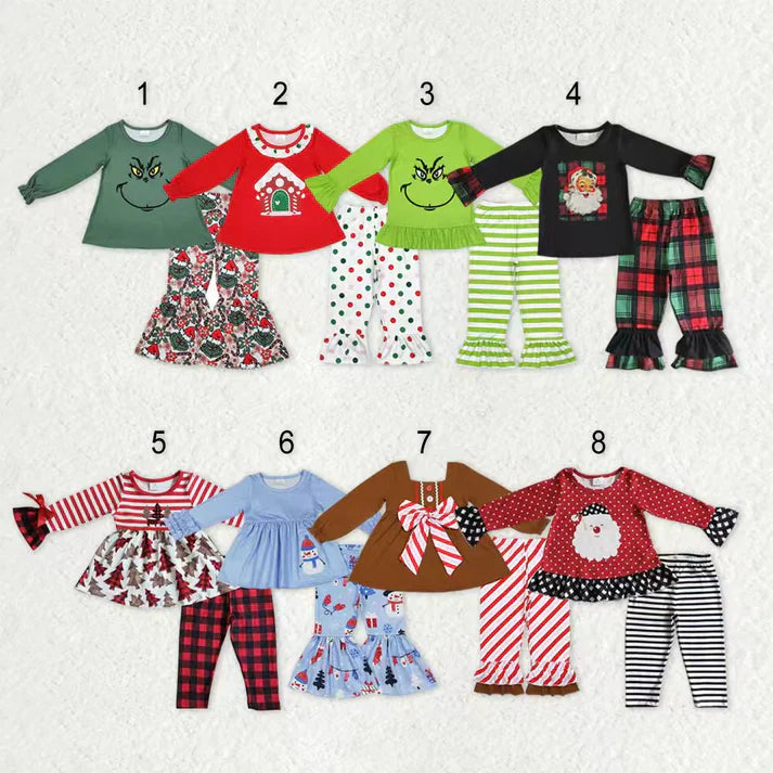 Matching Baby girls Christmas long sleeve outfits