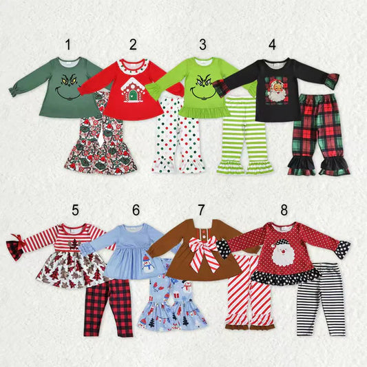 Matching Baby girls Christmas long sleeve outfits