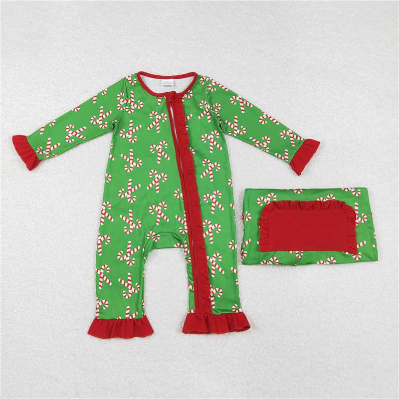 Matching Baby girls boys Christmas green pajamas clothing