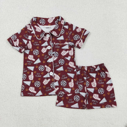 Matching Baby boys CHEER  button shorts outfits