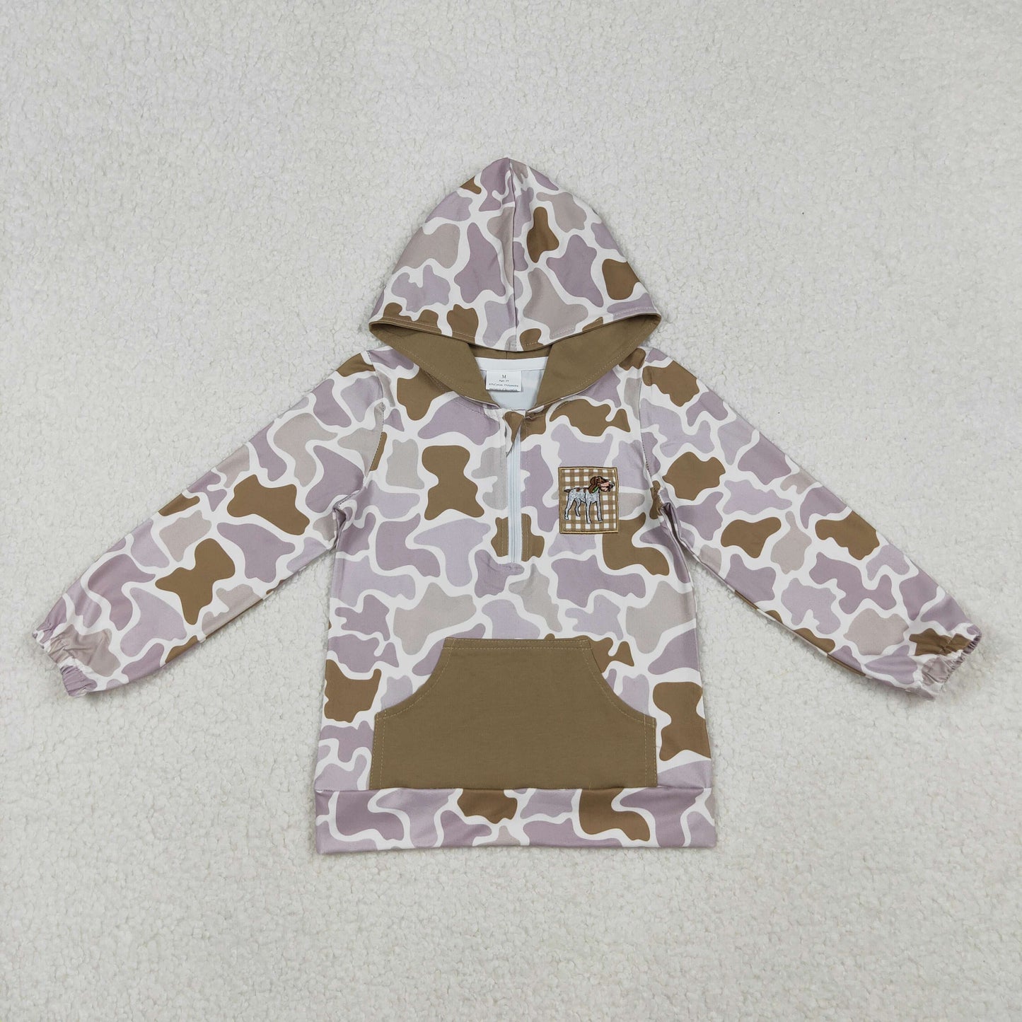 BT1302 baby boys camo hunting duck zipper hoodies top embroidery