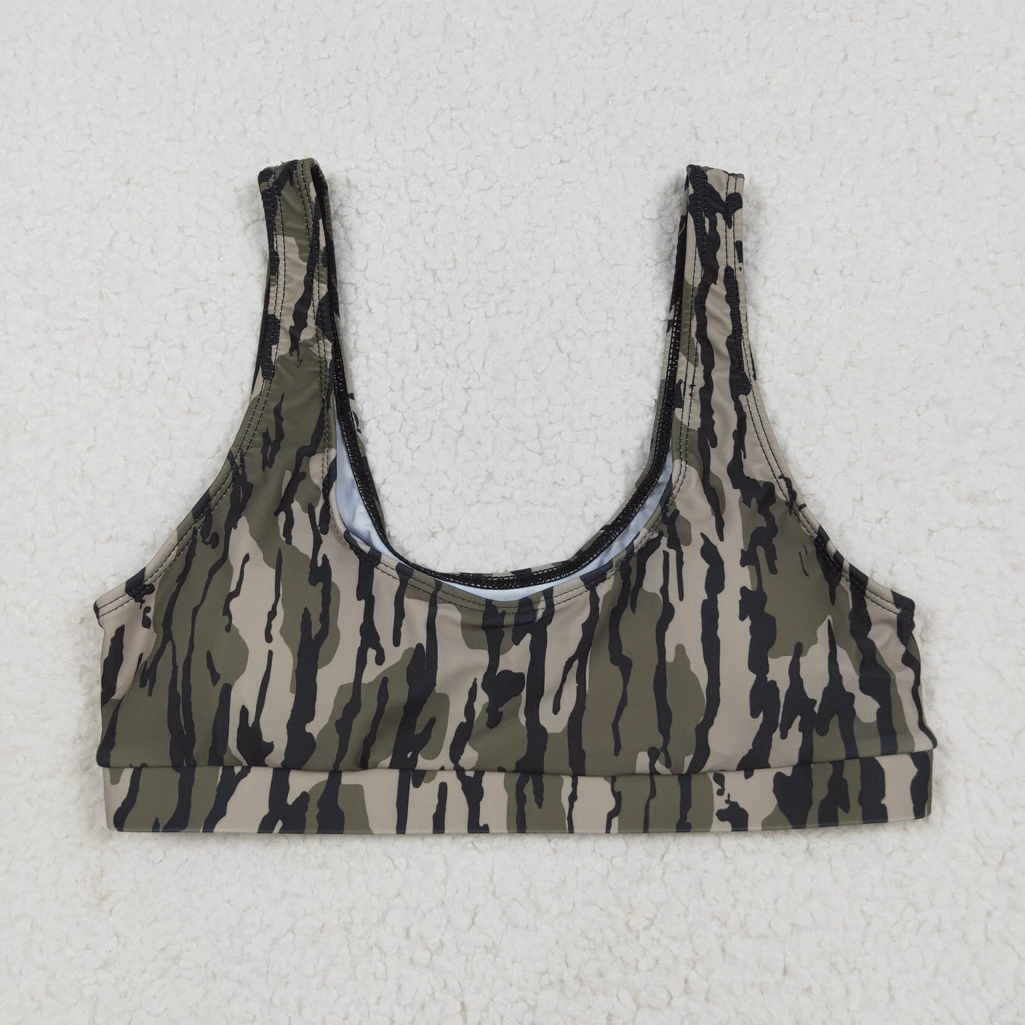 S0563 Adult women black green Camo swimsuit