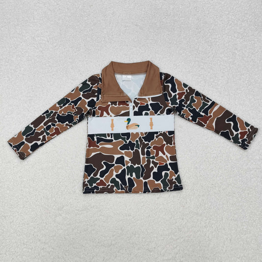 BT0903 baby boys long sleeve camo duck pullover embroidery