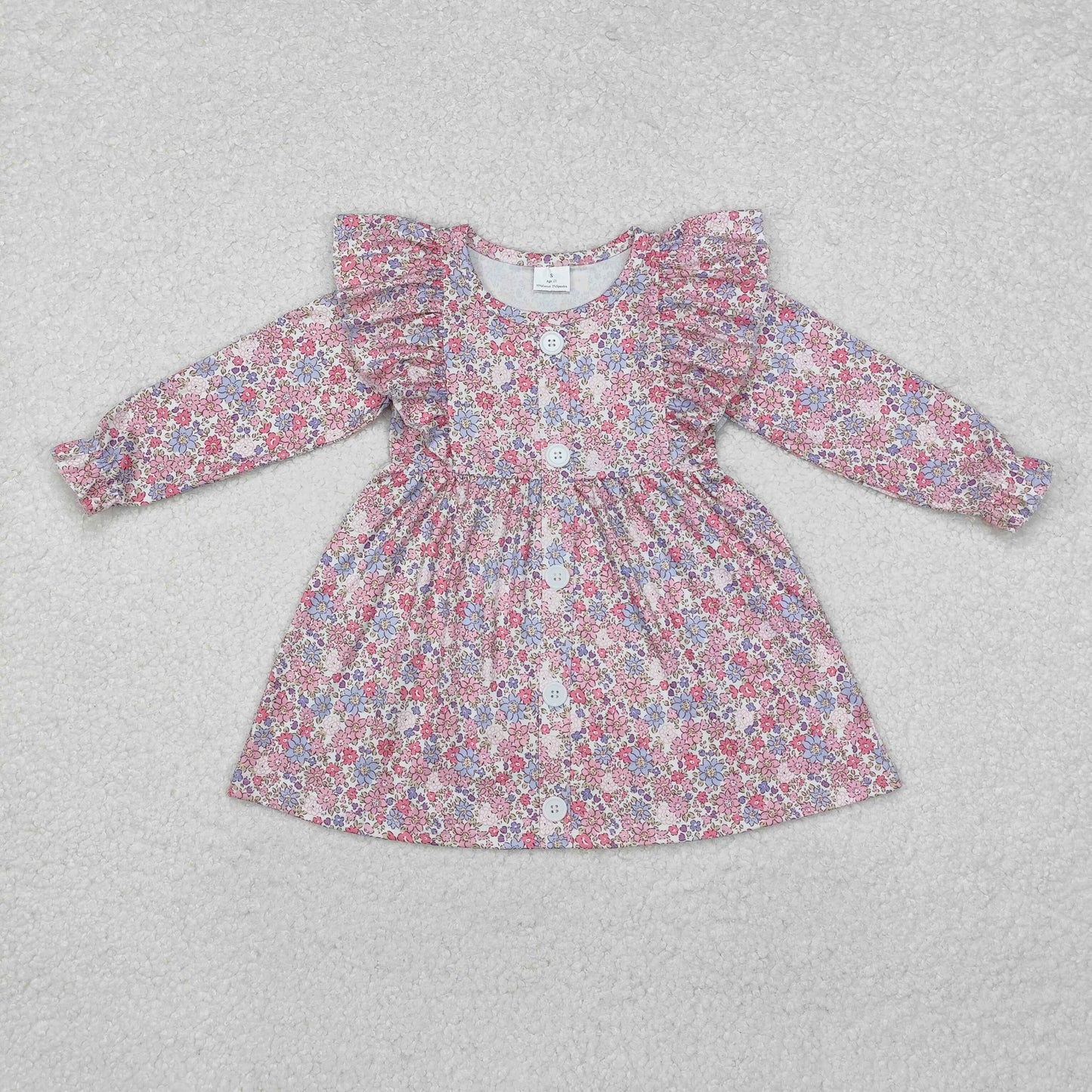 GLD0857 baby Girls pink floral Dress