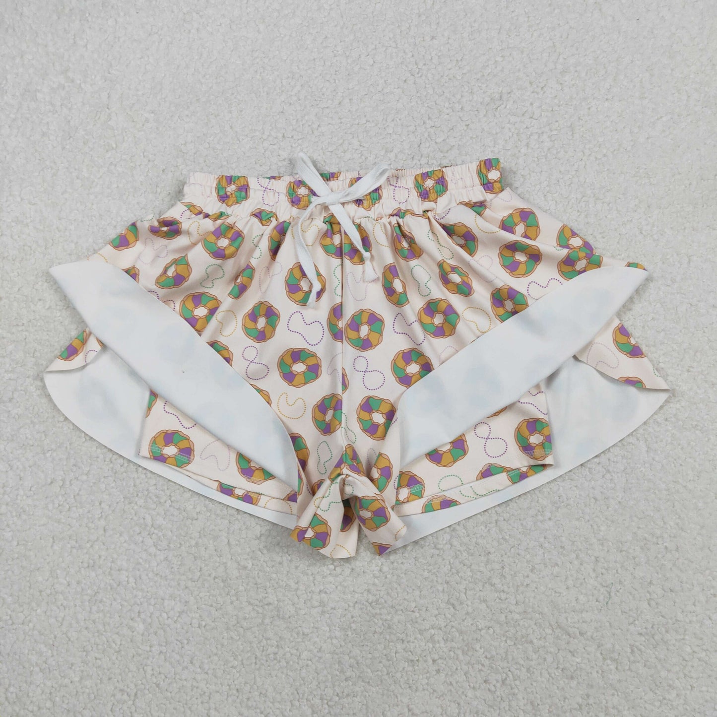 SS0680 Adult women Mardi Gras bow Shorts yoga