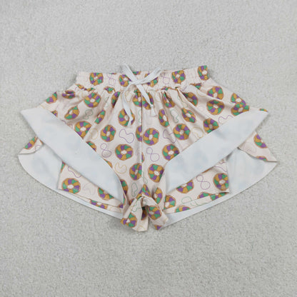 SS0680 Adult women Mardi Gras bow Shorts yoga