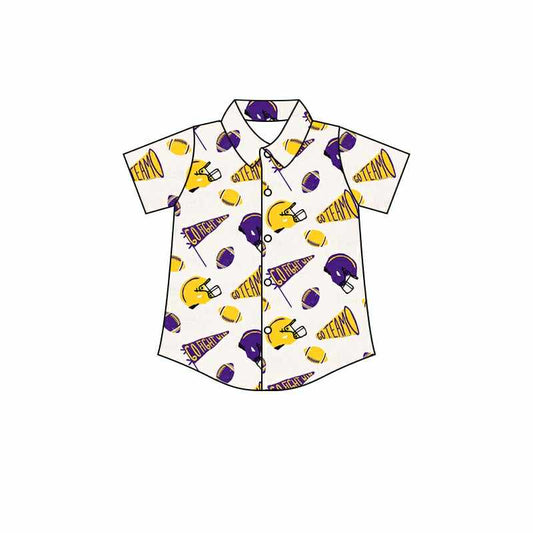 MOQ 3 Custom baby boys purple shirt top