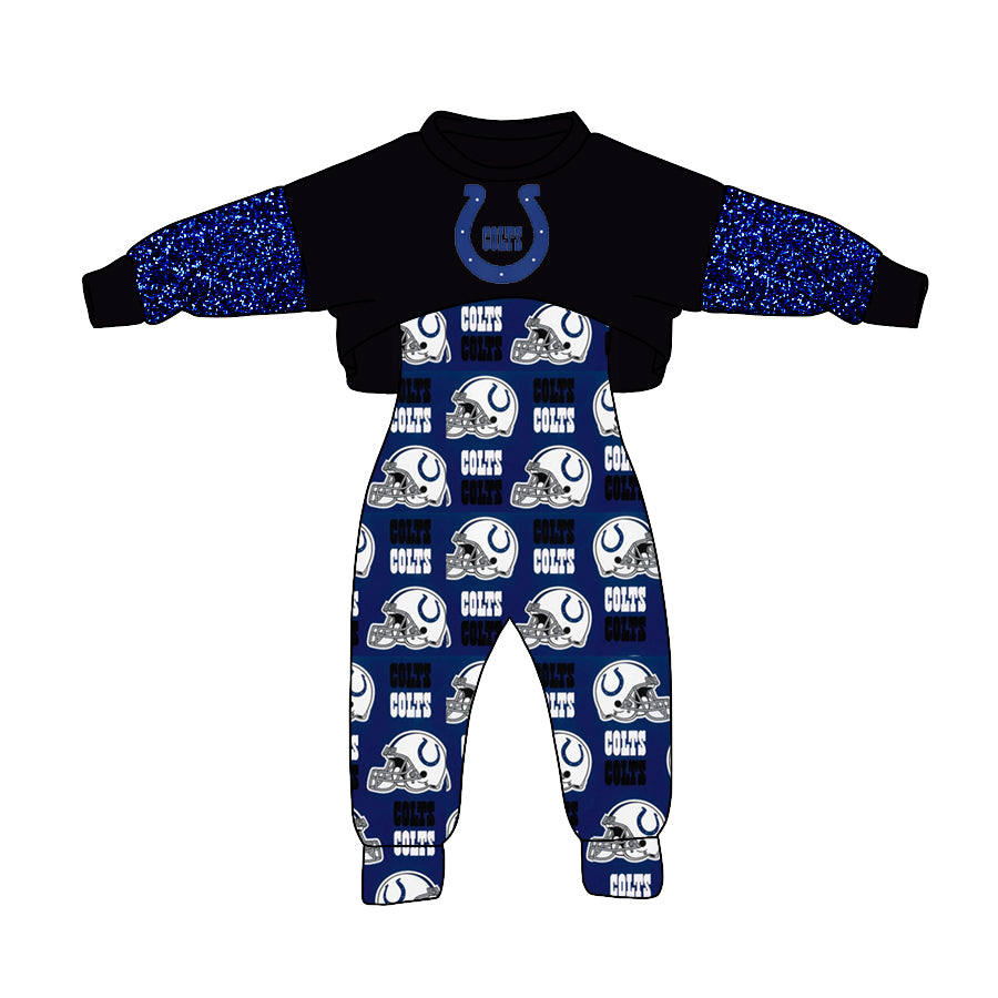 MOQ 3 Custom design Girls Colts Outfits 2pcs