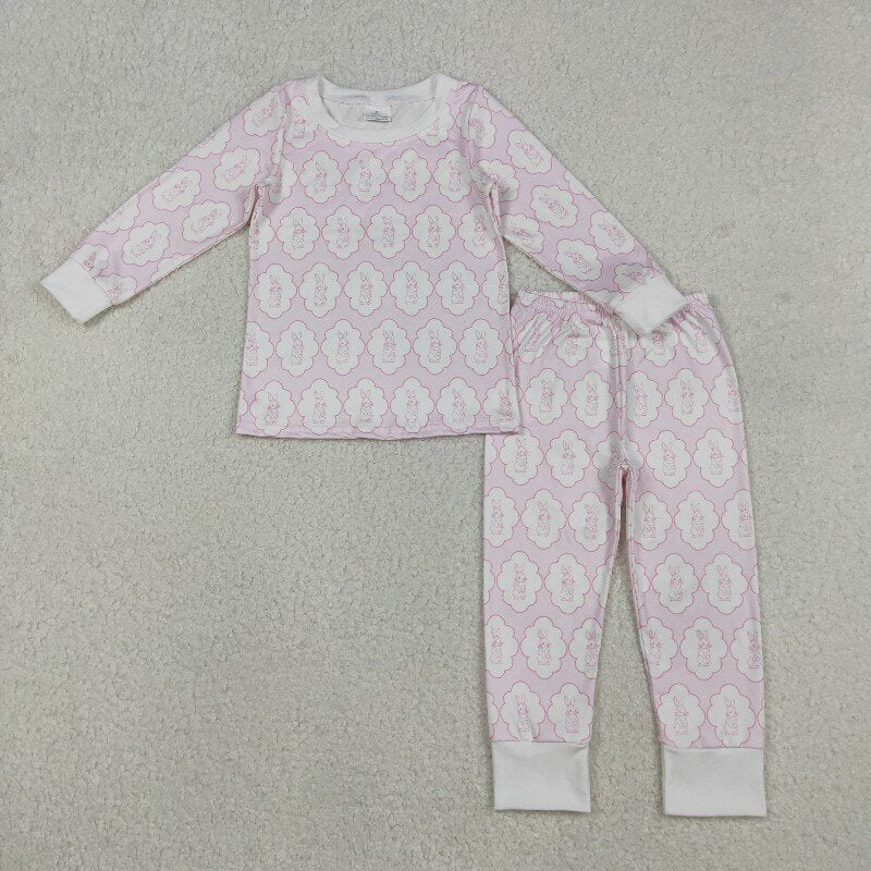Matching Girls boys Easter pink blue long sleeve pajamas