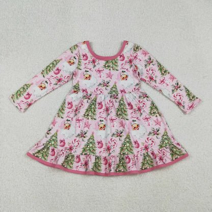 12/18m-7/8t Matching Baby girls Christmas cartoon long sleeve dress