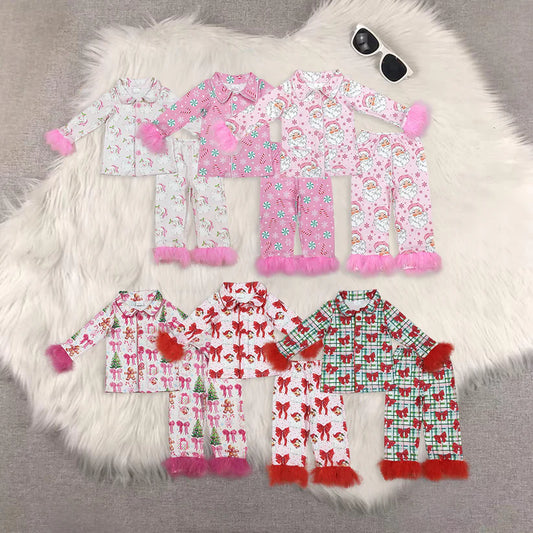 Matching Baby girls Christmas Furry pajamas