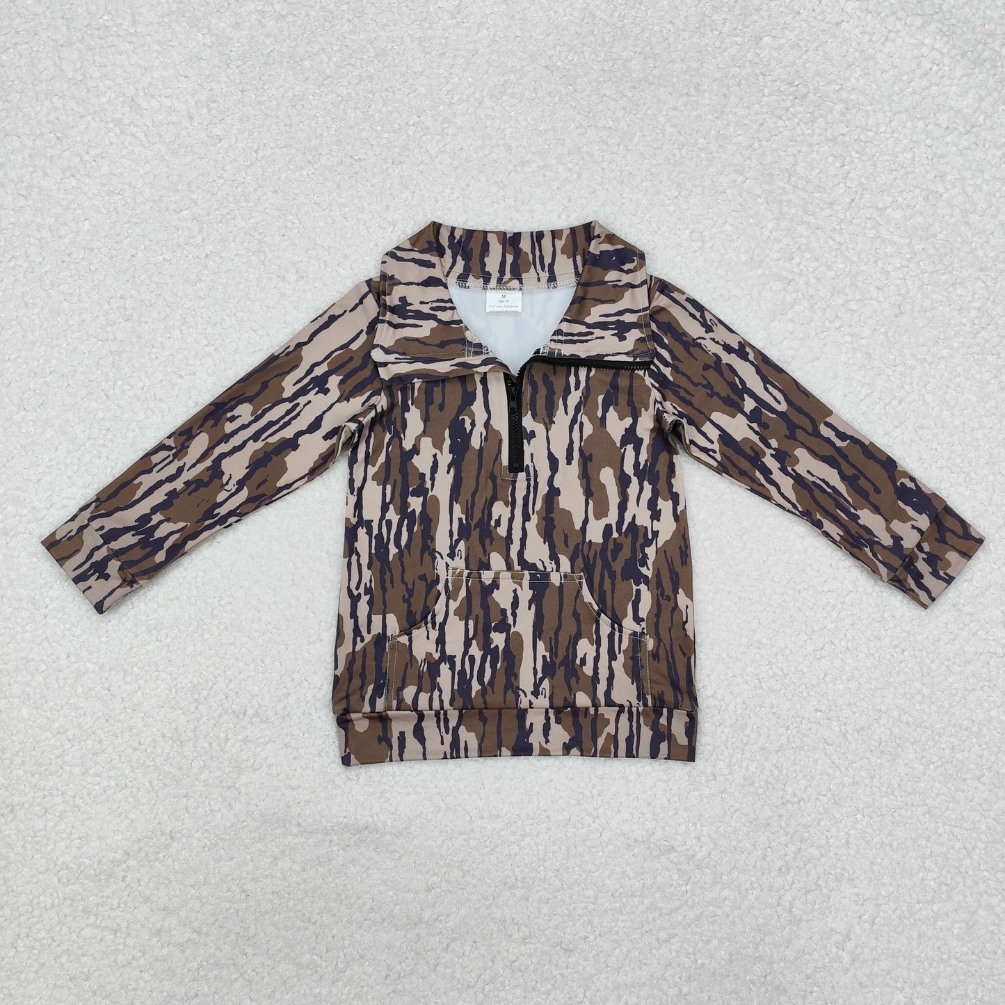 BT1035 baby boys long sleeve camo pullover